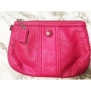 Coach Hot Pink Laser Cut Coin Purse